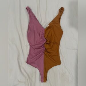 Pink and Burnt Orange Bodysuit